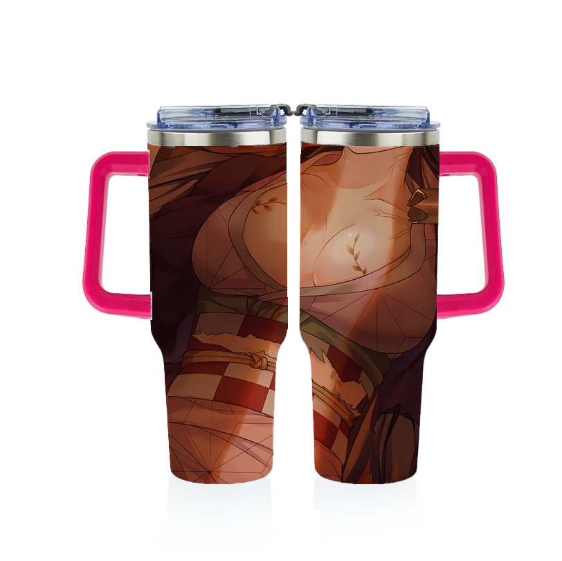 （画像用） 鬼滅の刃（きめつのやいば）竈門 禰󠄀豆子／かまど ねずこ Kamado Nezuko 1200ｍLフルプリント車用タンブラー